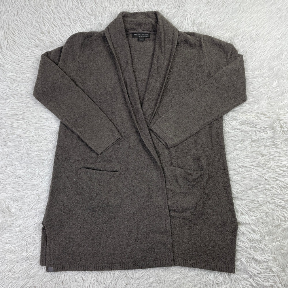 Barefoot Dreams Sweater Womens Large Brown Ultra Lite Shawl Collar Cardigan L